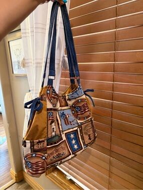 Cottage Core Handmade Patriotic Patchwork Tote